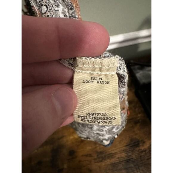 Boho Floral Geometric Quilt Square Pattern Long Sleeve Button-Down Shirt Kimono - Picture 16 of 16